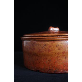 乾漆ひしゃげ水指　Q076 