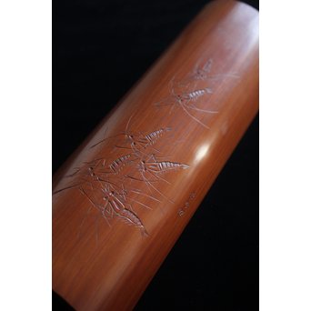 竹 蝦彫刻 腕枕/わんちん 茶合　U112