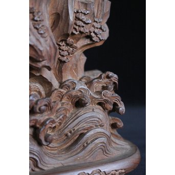 仏教美術 木彫不動明王坐像　X152 