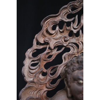 仏教美術 木彫不動明王坐像　X152 