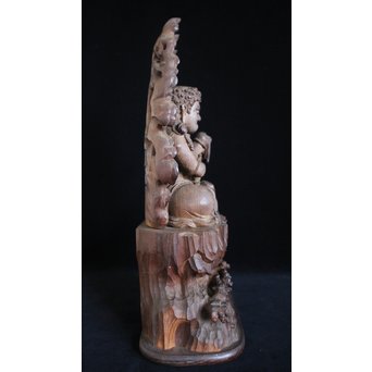 仏教美術 木彫不動明王坐像　X152 