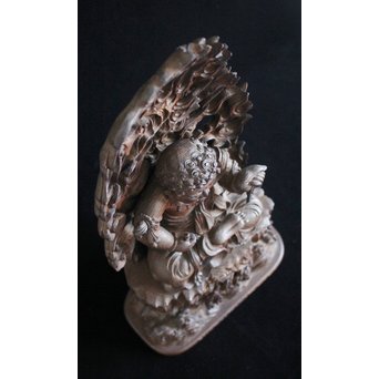 仏教美術 木彫不動明王坐像　X152 