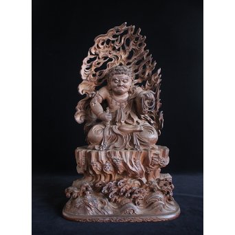 仏教美術 木彫不動明王坐像　X152 