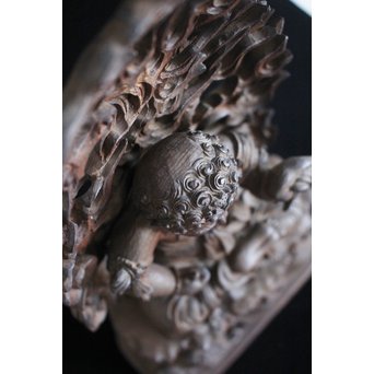 仏教美術 木彫不動明王坐像　X152 