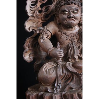 仏教美術 木彫不動明王坐像　X152 