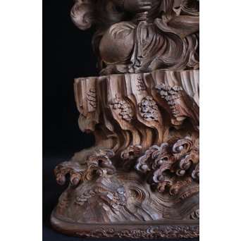 仏教美術 木彫不動明王坐像　X152 