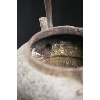 木越三右衛門 極箱 白肌銀象嵌鉄瓶　M148 