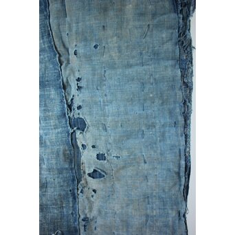 藍染 ボロ 継接ぎの敷物　U114 