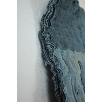 藍染 ボロ 継接ぎの敷物　U114 