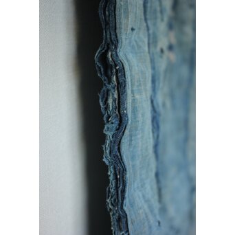 藍染 ボロ 継接ぎの敷物　U114 