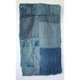 藍染 ボロ 継接ぎの敷物　U114 