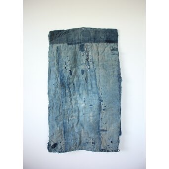 藍染 ボロ 継接ぎの敷物　U114