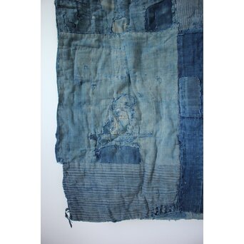 藍染 ボロ 継接ぎの敷物　U114 