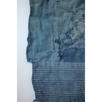 藍染 ボロ 継接ぎの敷物　U114 