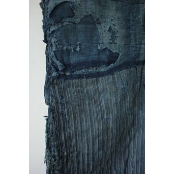 藍染 ボロ 継接ぎの敷物　U114 