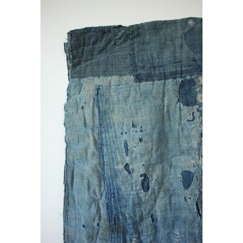 藍染 ボロ 継接ぎの敷物　U114 