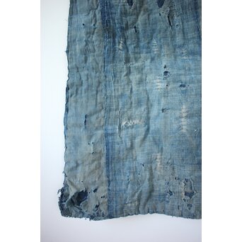 藍染 ボロ 継接ぎの敷物　U114 