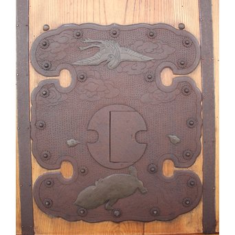 総欅大金具格子蔵戸　W975Y 