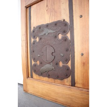 総欅大金具格子蔵戸　W975Y 