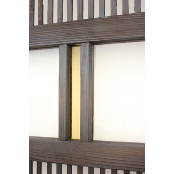 黄色ガラスの黒格子戸 4枚1組　L1005 