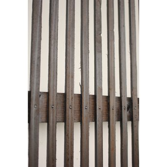 黄色ガラスの黒格子戸 4枚1組　L1005 