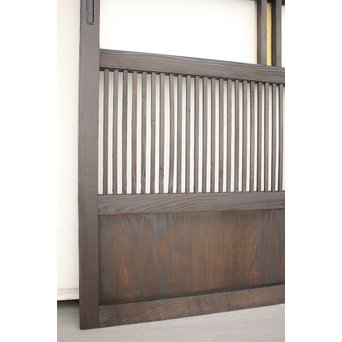 黄色ガラスの黒格子戸 4枚1組　L1005 