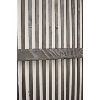 黄色ガラスの黒格子戸 4枚1組　L1005 