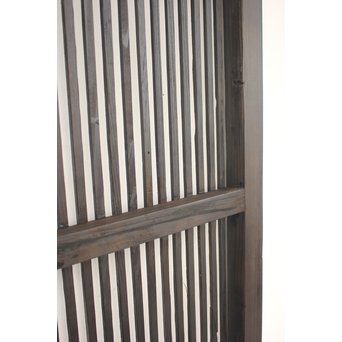 黄色ガラスの黒格子戸 4枚1組　L1005 