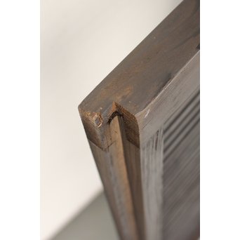 黄色ガラスの黒格子戸 4枚1組　L1005 