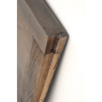 黄色ガラスの黒格子戸 4枚1組　L1005 