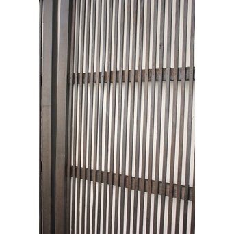 黄色ガラスの黒格子戸 4枚1組　L1005 