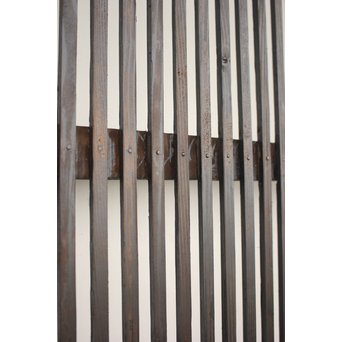 黄色ガラスの黒格子戸 4枚1組　L1005 