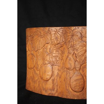 瓢箪漢詩彫 [知足以自誡] 火鉢　X157 