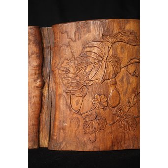 瓢箪漢詩彫 [知足以自誡] 火鉢　X157 