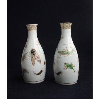 大日本邦山製 昆虫徳利一対　P156