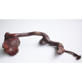 霊芝 木彫如意　X162 