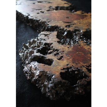 花梨 瘤玉杢 一枚板 花台/敷台　X163 