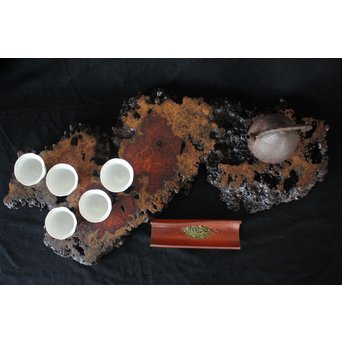 花梨 瘤玉杢 一枚板 花台/敷台　X163 