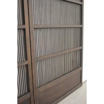 黒い一貫格子戸 4枚1組　L1006 