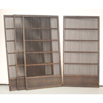 黒い一貫格子戸 4枚1組　L1006