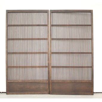 黒い一貫格子戸 4枚1組　L1006 