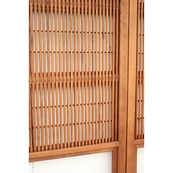 稀少サイズ 障子枠付 白木格子戸 2枚1組　L1007 