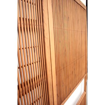 稀少サイズ 障子枠付 白木格子戸 2枚1組　L1007 