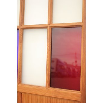 透かしと色ガラスの建具 2枚1組　GD1254 