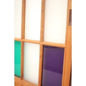 透かしと色ガラスの建具 2枚1組　GD1254 