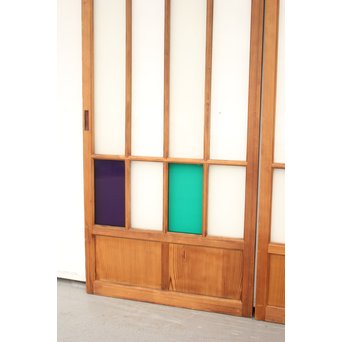 透かしと色ガラスの建具 2枚1組　GD1254 