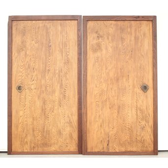 堅木框 杉一枚板建具 4枚1組　B974Y 