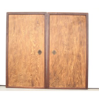 堅木框 杉一枚板建具 4枚1組　B974Y 