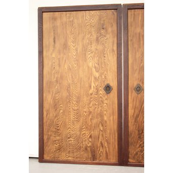 堅木框 杉一枚板建具 4枚1組　B974Y 