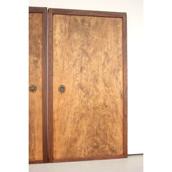 堅木框 杉一枚板建具 4枚1組　B974Y 